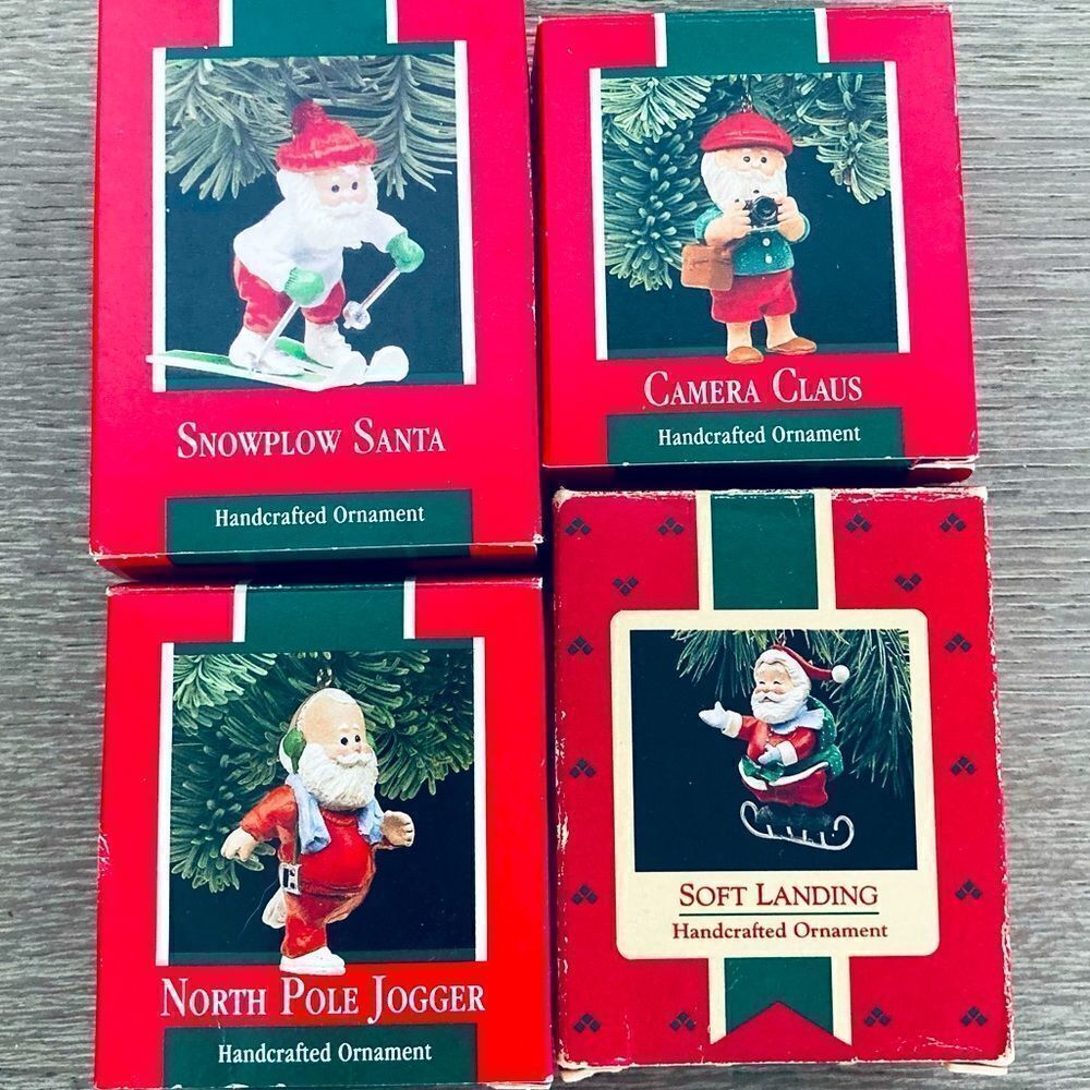Hallmark Vintage Santa Christmas Ornaments Bundle Lot 1988 1989